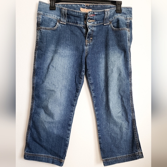Tommy Jeans Low Rise Capris Blue Denim Zipper & Button Close. Women's Sz 13 - Picture 1 of 12